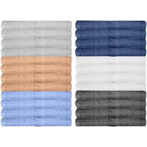 Washcloths 24 Pack Multicolour Wash Cloths for Bathroom, Spa, and Gym Towel, Extra-Absorbent Flannel Face 100% Cotton(12x12)