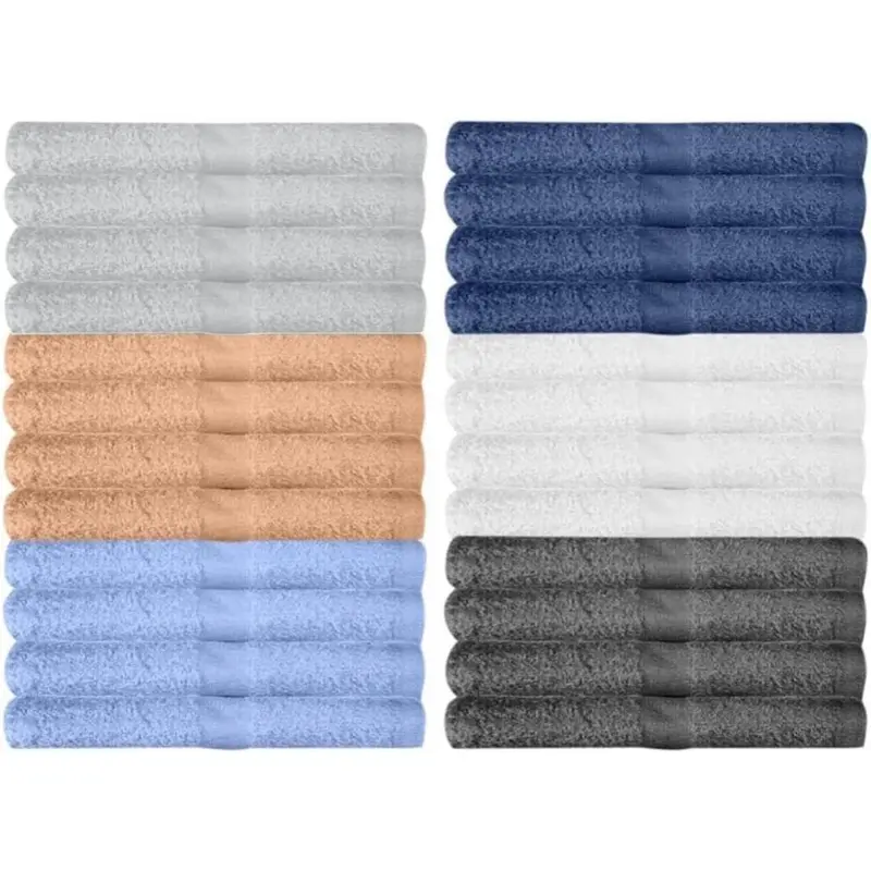 Washcloths 24 Pack Multicolour Wash Cloths for Bathroom, Spa, and Gym Towel, Extra-Absorbent Flannel Face 100% Cotton(12x12)