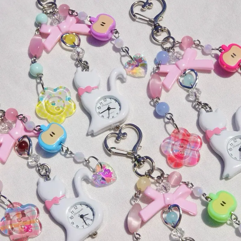 Coquette Kitty Cat Functional Watch Keychains