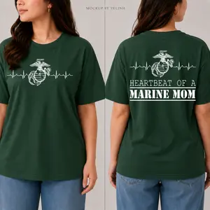 "My Heart Beats for a Marine" T-Shirt, USMC Mom 1775-2026 Commemorative Tee, Proud USMC Mama Tee, Bootcamp Graduation & Family Day Shirt