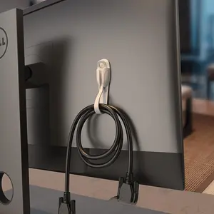 Easy-Install Cord Organizer Set - 6 Gray Command Cord Bundlers & 12 Strips, Damage-Free Cable Management for Christmas Decorations