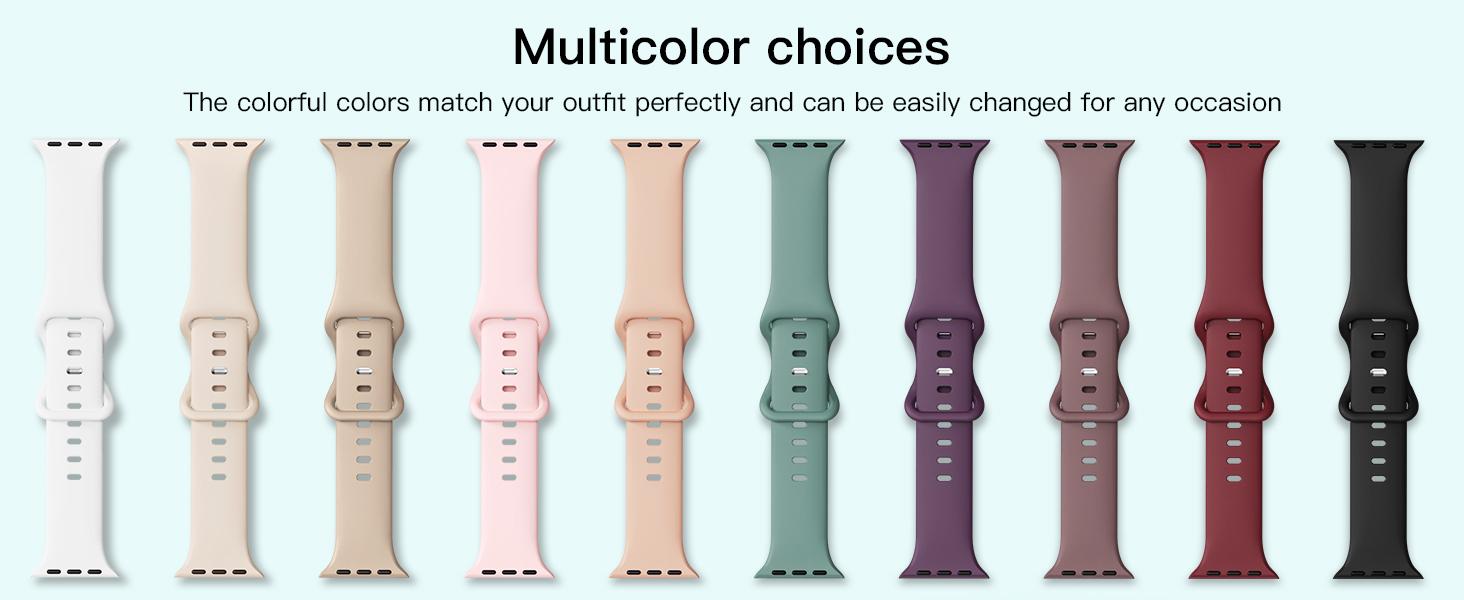 15-pack wristbands, each day featuring a different color, comfortable fit，suitable for Apple Watch 45mm and 41mm case butterfly clasp soft silicone bands, solid color for daily wear, sports bands compatible with Apple Watch case sets Smartwatch Strap