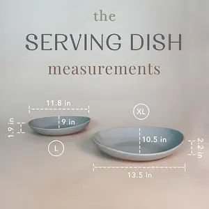 Mora Ceramic Large Serving Bowls- Set of 2 Oval Platters for Entertaining. Modern Kitchen Dishes for Dinner, Fruit, Salad, Turkey, etc. Oven, Dishwasher Safe, 55/35 oz, 13.5" / 11.8" - Earl Grey