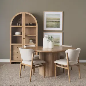 Terra Wood Round Fluted Dining Table