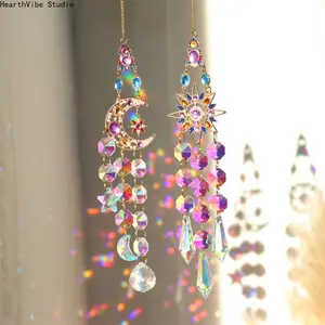 Artificial Crystal Sun Catcher Hanging Ornament, 1-Count Garden Decor, Outdoor Garden Accessories for Home, Camping & Hiking Hammock Area Accent