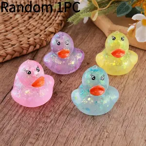 Cute Duck Malt Candy Glitter Squishy Toy, Stress Relief Fun Fidget Gift, Perfect for Kids & Adults, Unique Sensory Plaything