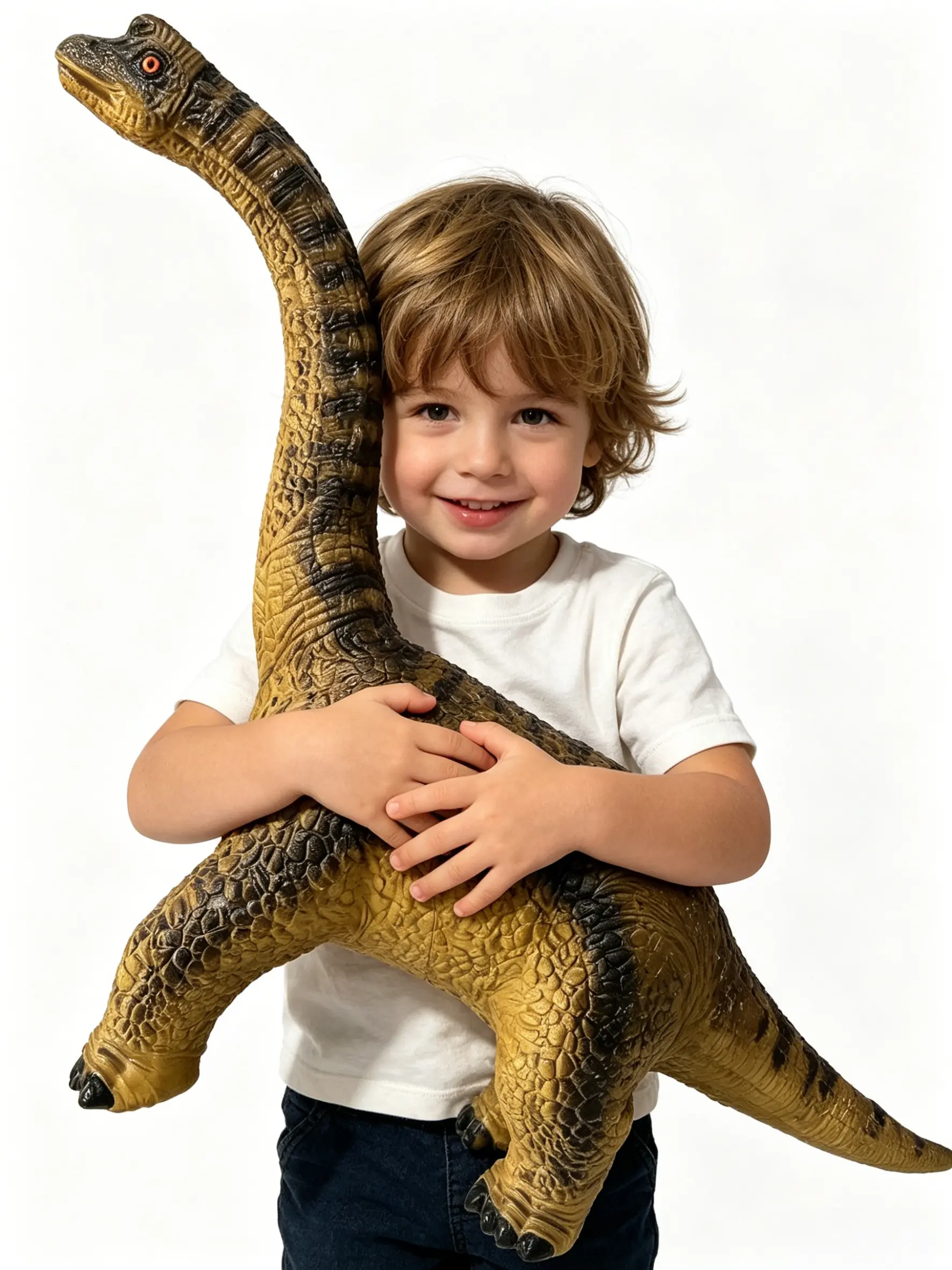 32-inch Large Size Thick Rubber BPA-Free Classic Brachiosaurus Inflatable Dinosaur Toy, Animals & Nature Themed Kids’ Action Figure, Party Favors, Birthday Gifts (Brown)