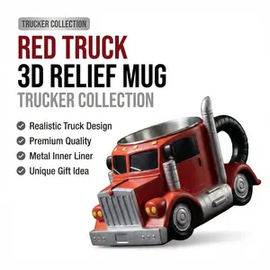 Truck Shaped Resin Coffee Mug Funny Novelty 3D Semi Truck Design Reusable Coffee Cup 12 oz (350 ml) Cool Gift for Men Truck Lovers and Drivers Perfect for Birthdays Holidays Special Occasions Coffee Bar Accessories Statement Drinkware party  cup