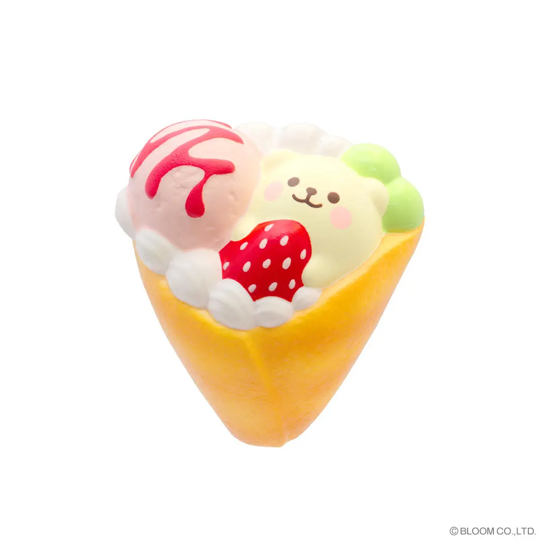iBloom Squishy Marshmallow Bear’s Strawberry Crepe Mini Kawaii Soft Scented Slow Rising Stress Relief