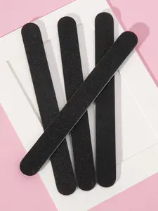 5pcs Double Sided Nail Files Set, 240/320 Grit Professional Nail Buffers, Reusable Washable Black Nail Files for Manicure Pedicure, for Beginners & Salon Use