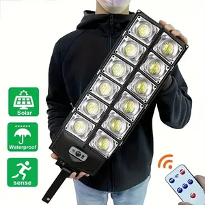 Waterproof Solar Street Lights Outdoor,With wide Angle Motion Sensor can remote control Solar Security Flood Lights Perfect ForCommercial Area,Yard