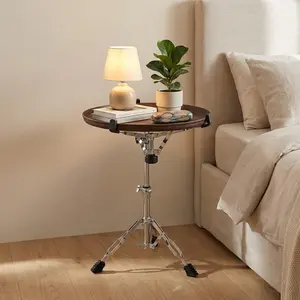 Stylish 360-Degree Rotating Side Table with Adjustable Height, Aluminium Alloy Base for Living Room, Kitchen, and Office Use, Modern Sofa Table