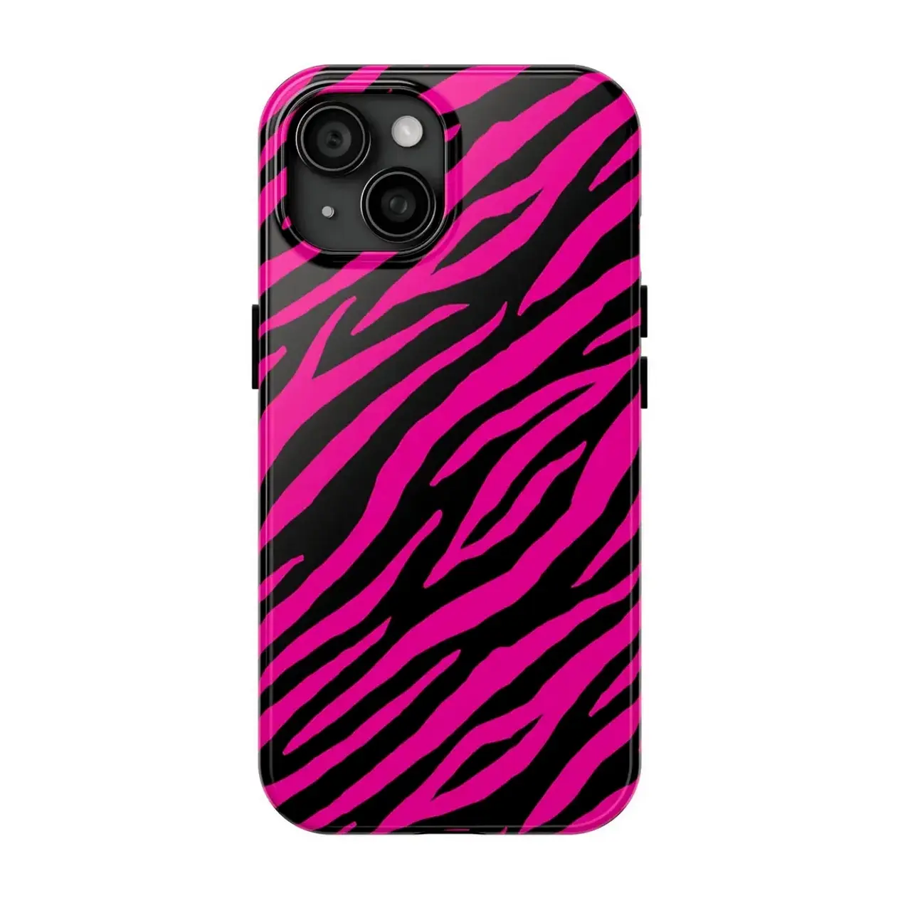 Black Pink Zebra Stripes Phone Case | Cover for iPhone 11-17