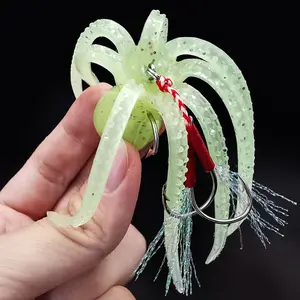 Octopus Shaped Fishing Lure, Artificial Fishing Lure, Soft Fishing Lure with Hook, Lifelike Fishing Bait, Professional Fishing Accessories for Outdoor Fishing