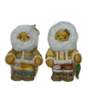 Cherished Teddies 534161-Eskimos with Fish festive home statue figurine animal