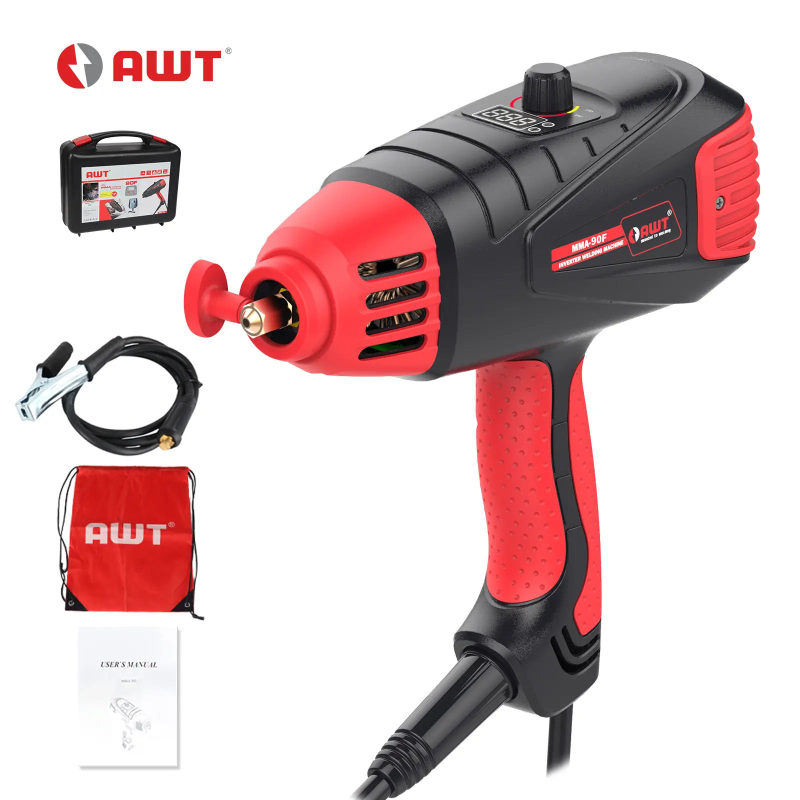 AWT Portable Handheld IGBT Inverter Arc Welder - 110V Voltage, MMA Welding Gun & Welding Rod Compatibility, Compact Powerful Design for Home Use, Industrial Welding