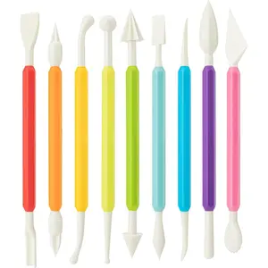 9 count Clay Tools for  & Adult,  Plastic Air Dry Clay Tool Kit, Double- Sculpting Tools for Pottery, Polymer, Air Dry Clay, Modeling, Shaping, Cake Decoration
