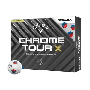 Callaway Golf Chrome Tour X TruTrack '24 Golf Balls in Blue/Red
