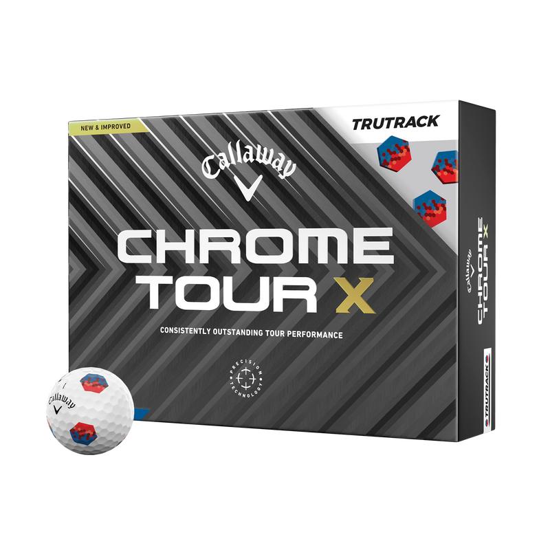 Callaway Golf Chrome Tour X TruTrack '24 Golf Balls in Blue/Red