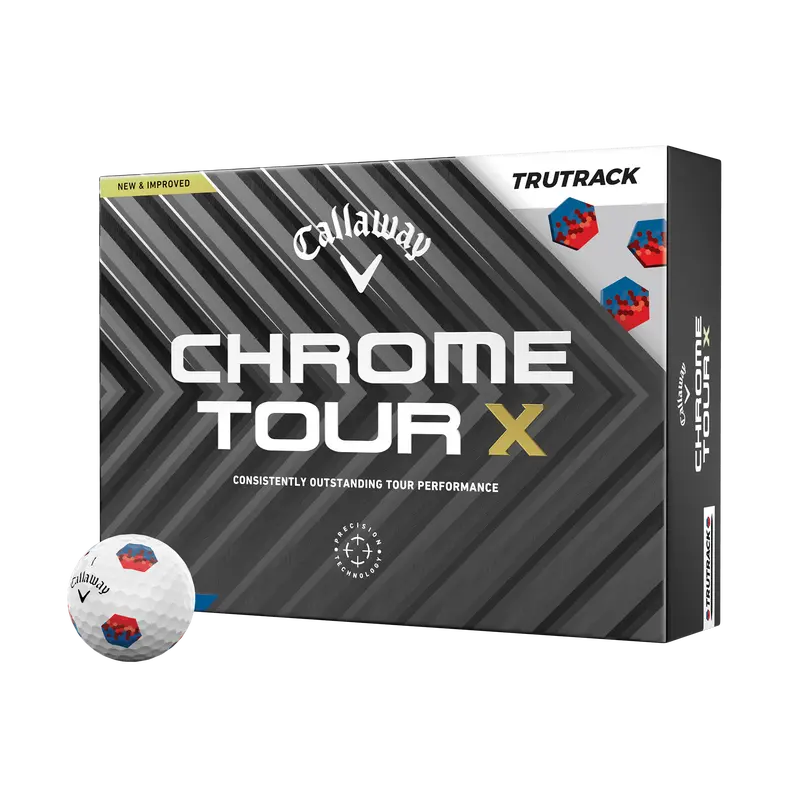 Callaway Golf Chrome Tour X TruTrack '24 Golf Balls in Blue/Red