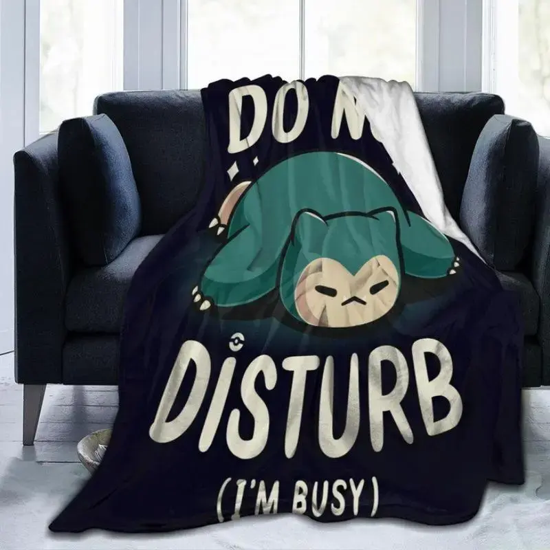 Snorlax Cartoon Throw Blanket, Super Soft Cozy Flannel Fleece Picnic Blanket for Boys Girls Adults, Warm Plush Blankets for Couch Sofa Bed Living Room