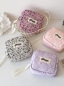 Fashionable Ink Splash Pattern Makeup Bag, Portable Sanitary Napkin Storage Bag, Zipper Travel Toiletry Bag, Cosmetic Organizer Pouch for Women & Girls, Handheld Cosmetic Pouch