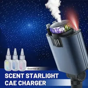 5 - in - 1 Multifunctional Car Charger with Aroma & Starry Light, Air Freshener Gift, Retractable Cable