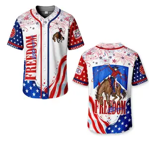 Freedom 250 Years Jersey Shirt, Patriotic Rodeo Baseball Jersey ,Western Cowgirl,  USA Cowboy Jersey, Fourth Of July