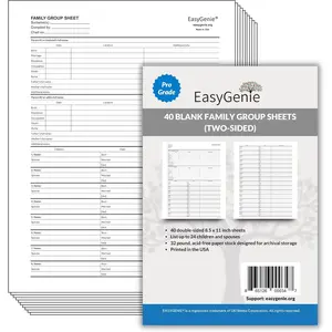Professional Grade Family Group Sheets for Genealogy (40 Sheets) | Archival Quality Genealogy Forms to Fill in