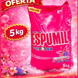 1 Bolsa Espumil 5kg Fusion de Poder y Cuidado Detergente para tu  ropa - Tackles Tough Stains  ,Grime and grease Effortlessly but gentle on all Household surfaces
