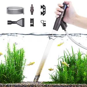 water circulation Seaoura Aquarium Vacuum Gravel Cleaner Adjustable Siphon Fish Tank Cleaner Manual Python Water Changer with Air Push Button Fishtank Vacuums Cleaning Kit for Suck Manure Wash Sand Remover