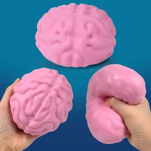 Cute Brain Squishy Stress Ball Funny Squeeze Ornament Party Favor Easter Halloween Birthday Festival Gift