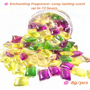 8g Giant Pods Mixed Color Laundry Detergent Beads, 10 Count Sample Pack/100 Count Family Pack, Super Concentrated Stain Remover & Softener