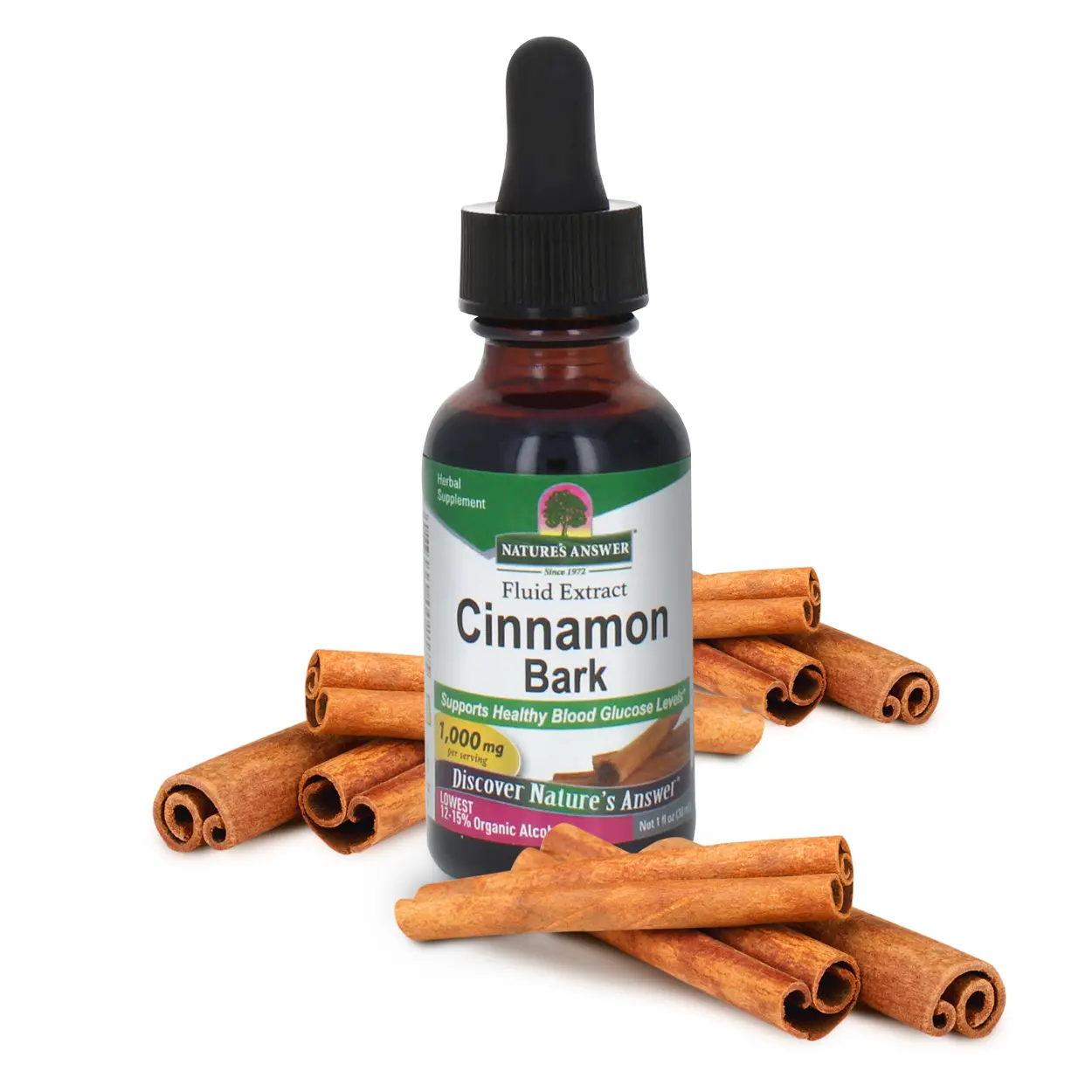 Nature's Answer Cinnamon Bark 1-Fluid Ounce | Digestion Support | Circulation and Cardiovascular Support | Blood Sugar Level Support | Gluten-Free | Kosher | Single Count