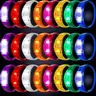 MICRENCY 20-Pack ABS Geometric Bracelets - 13x8.7cm, Sound-Controlled Flashing, Beat-Sync Flash, Soft Silicone Wear, 8-Color Group Glow, One Size, Quirky Gifts, Goodie Bags Fillers, Glowing Party Favors for Concerts