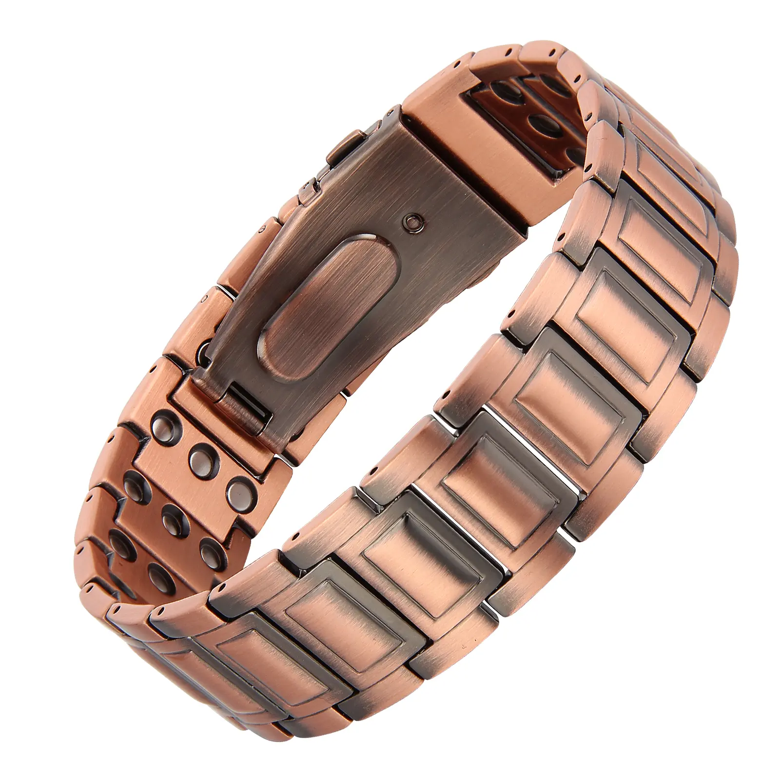 Men's Magnetic Copper Metal Bracelet, Triple Row Band with Butterfly Clasp and Sizing Tool, Gift-Ready for Father's & Valentine's Day, Magnetic Band