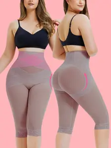 Postpartum Shapewear Capri for Women – High Waist Criss-Cross Tummy Control & Hip Enhancer Body Shaper Compression Womenswear