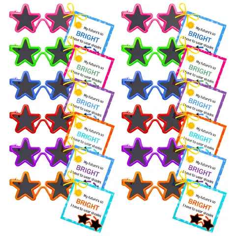 24/48Pcs Back to School Sunglasses Gifts Preschool Class Party Students Gifts with Blessing Cards Class of Child Favors for Summer Party Birthday Party Gifts First Day of School Essential Graduation Sash Star