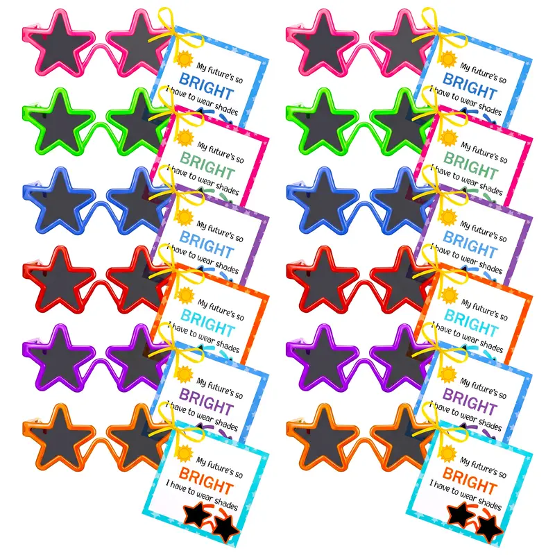 24/48Pcs Back to School Sunglasses Gifts Preschool Class Party Students Gifts with Blessing Cards Class of Child Favors for Summer Party Birthday Party Gifts First Day of School Essential Graduation Sash Star