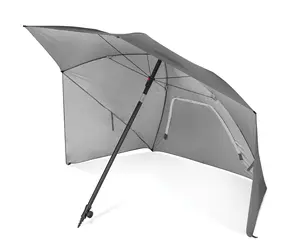 Sport-Brella Ultra SPF 50+ Angled Shade Canopy Umbrella for Optimum Sight Lines at Sports Events (8-Foot) Light Grey