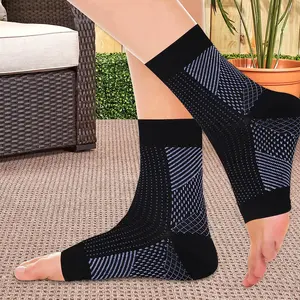 2-Pair Compression Socks for Neuropathy Pain Relief, Ankle Support, Arch Support, Joint Pain Relief, Improved Circulation, Diabetic Socks for Men and Women (Neuropathy Pain Relief, Improved Circulation) Unisex Black