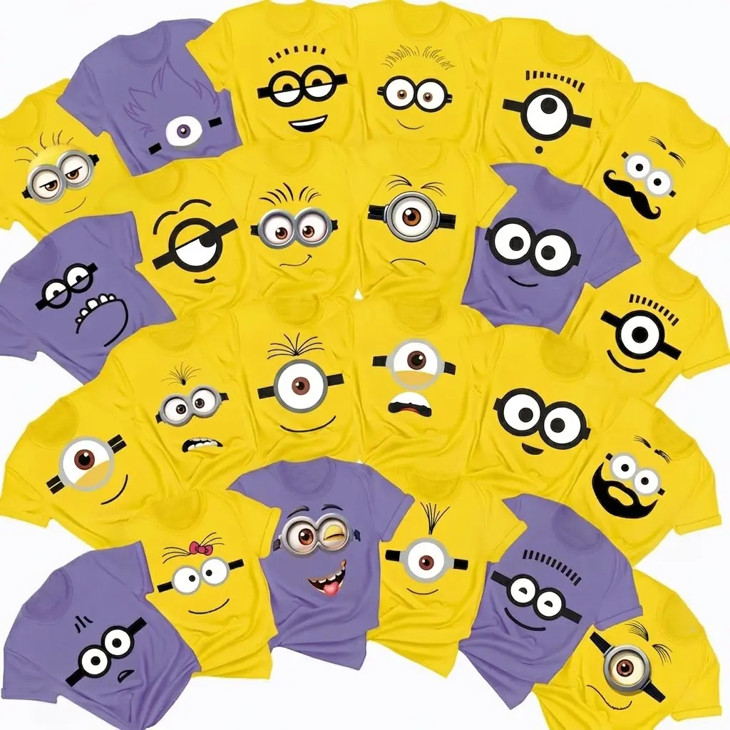 [FREESHIP] Personalised Minion Family Shirt, Funny Minions Shirt, Y2K Streetwear T-Shirt, Unisex Crew Neck, Vintage Hip-Hop Sports Graphic, Casual Cotton Fit, Soft Comfortable Short Sleeve, Teen & Adult