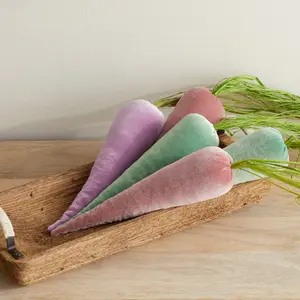 Velvet Carrots, Set of 5, Pastel Spring, Easter Home Decor, Bowl Fillers, Farmhouse Kitchen, Dining Table Centerpieces, Blush Wall Hanging YourHeartsContent