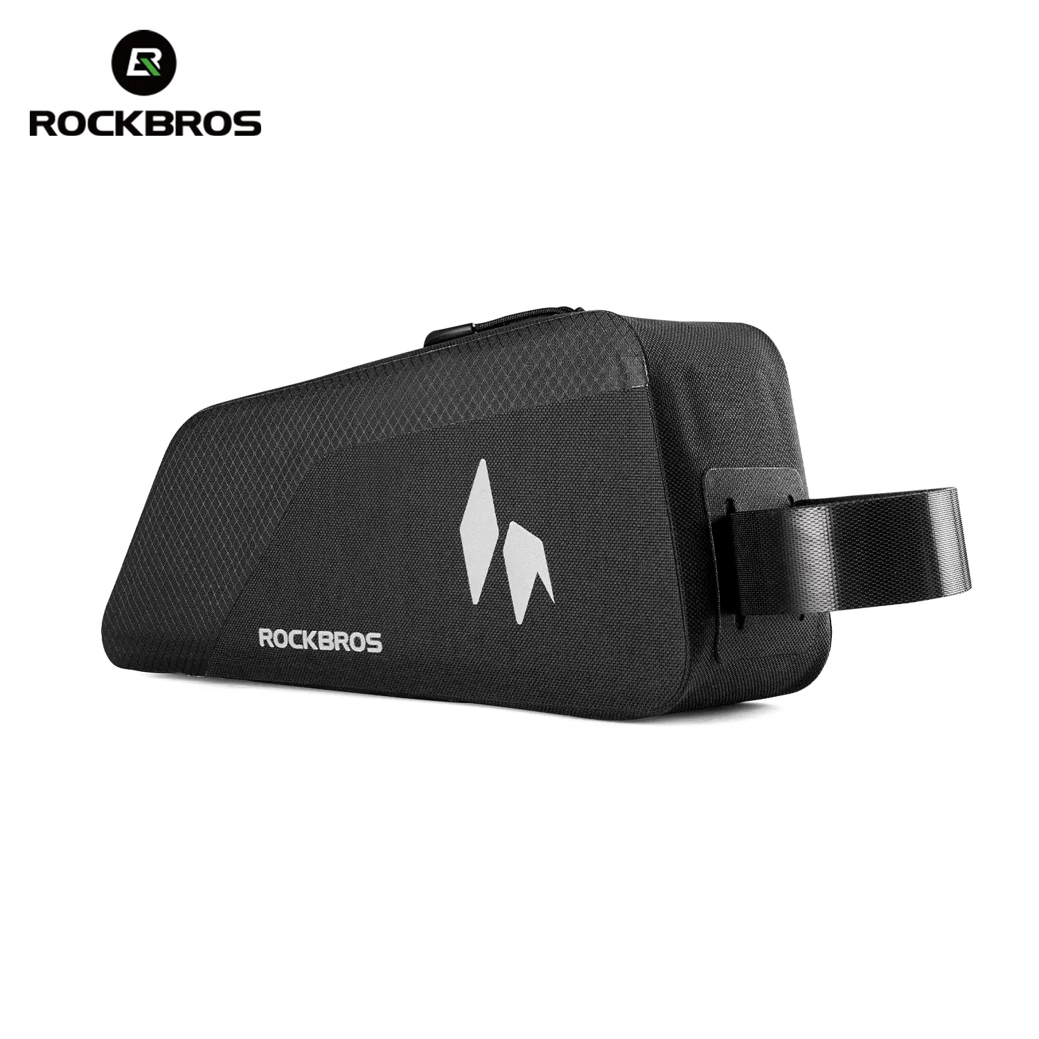 ROCKBROS RideMate PU Waterproof Biker Top Tube Bag (1L) - Frame Mount Accessories, Reflective Logos, Velcro Straps, Streamlined Design, Snug Fit for Road Biking, Biker Accessories, Cycling, Functional, Streamline Shape