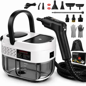 Handheld Steam Cleaner, 2500W High Pressure Steamer for Cleaning, Portable Steam Cleaner with 1.6L Water Tank, 3 Levels Adjustable Handle, Steam Cleaner for Home, Car, Furniture, Bed Bugs (White，Green，Red)