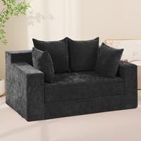Black Chenille-Loveseat