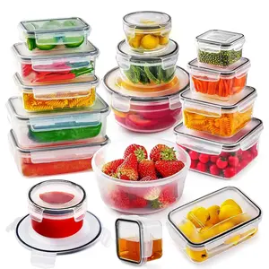 12/24pcs Food storage container set, kitchen food containers with LIDS - sealed plastic containers, storage rooms and kitchen organizations, with free labels and markers.