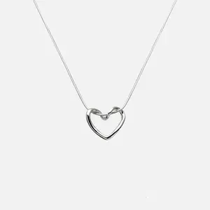 Melody of Heart Necklace – Handmade Heart Pendant on Slip Chain, Elegant Jewelry for Necklace Lovers