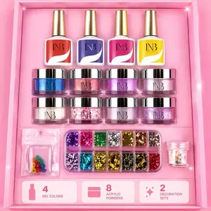 INB Nail Art Kit (4 Gels + 8 Powders + Decorations)