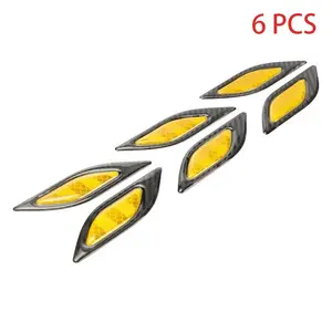 6pcs Car Stickers Car Reflective Strips Carbon Fiber Automotive Car Stickers Truck Car Motors Anti-Scratch Safety Warning Stickers Ca Car Accessories